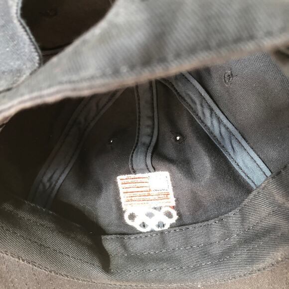 USA Olympics Hat Sixth Ring American Flag Adjustable Strap Embroidered Cap - Picture 5 of 6